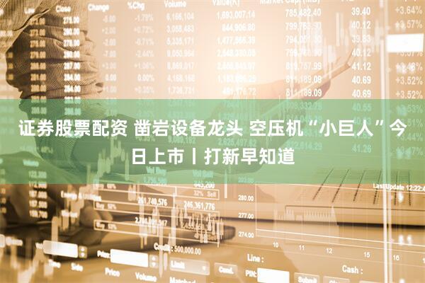 证券股票配资 凿岩设备龙头 空压机“小巨人”今日上市丨打新早知道